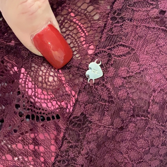 Pink Victoria Secret maroon purple lacy bralette under wire bra razor back DD - Picture 7 of 7